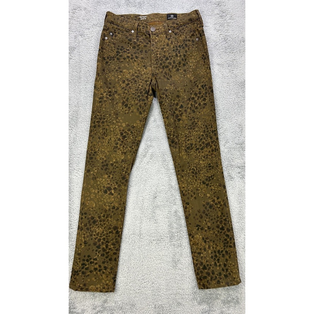 AG Adriano Goldschmied Pants 26R‎ Prima Mid Rise Cigarette Brown Pattern Soft